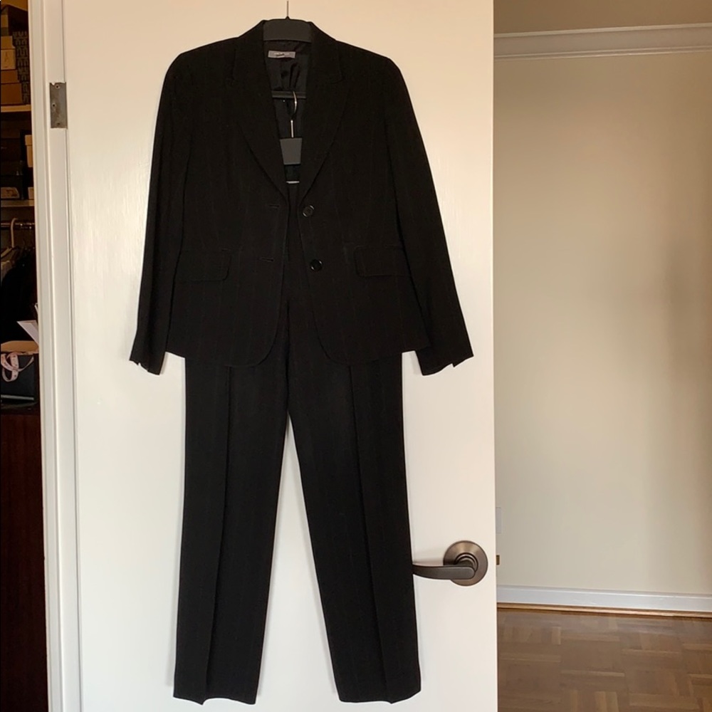 Pant suit - striped wool crepe